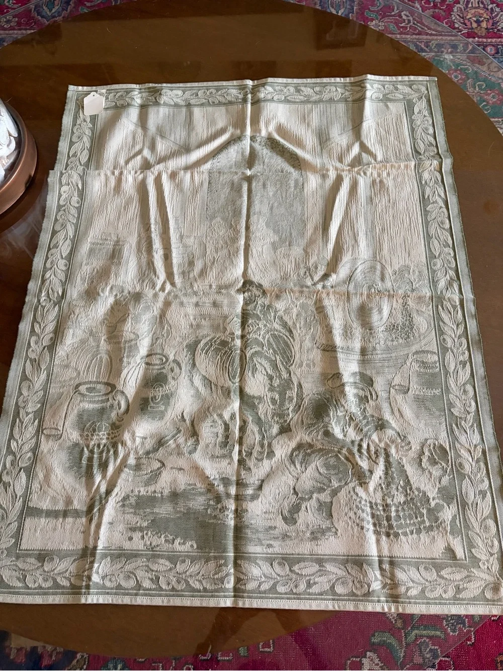 NWT Vintage Italian Jacquard Towel 24x31 Between The Sheets